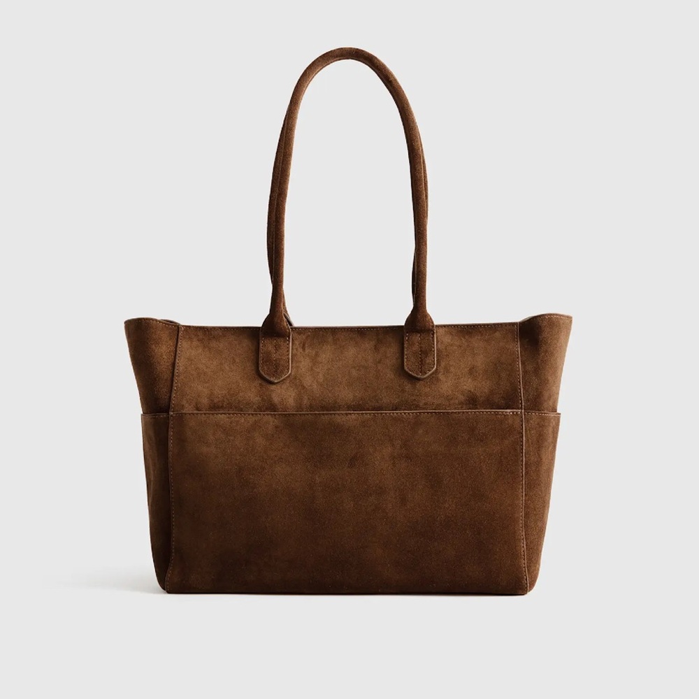Quince Italian Suede Shopper Tote